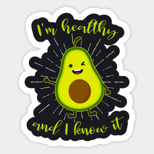 Healthy Avocado funny Kawaii Fruit Sticker